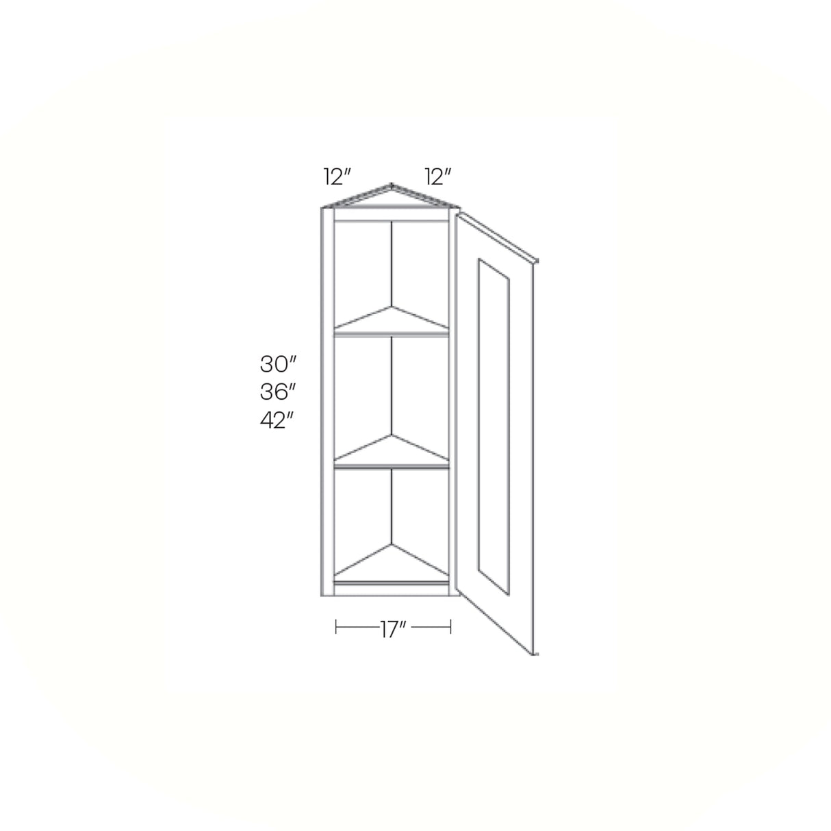 RTA - Single Door Wall End Cabinet | 12"W x 36"H x 12"D - Richmond Stone