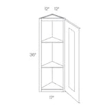 RTA - Fashion White - Single Door Wall End Cabinet | 12"W x 36"H x 12"D