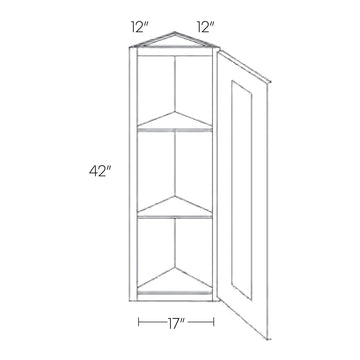 Single Door Wall End Cabinet |Elegant Stone| 12W x 42H x 12D