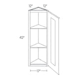 RTA - Fashion White - Single Door Wall End Cabinet | 12"W x 42"H x 12"D