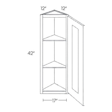 RTA - Elegant Smoky Grey - Single Door Wall End Cabinet | 12