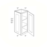RTA - Double Door Wall End Cabinet | 12"W x 36"H x 12"D - Richmond Stone