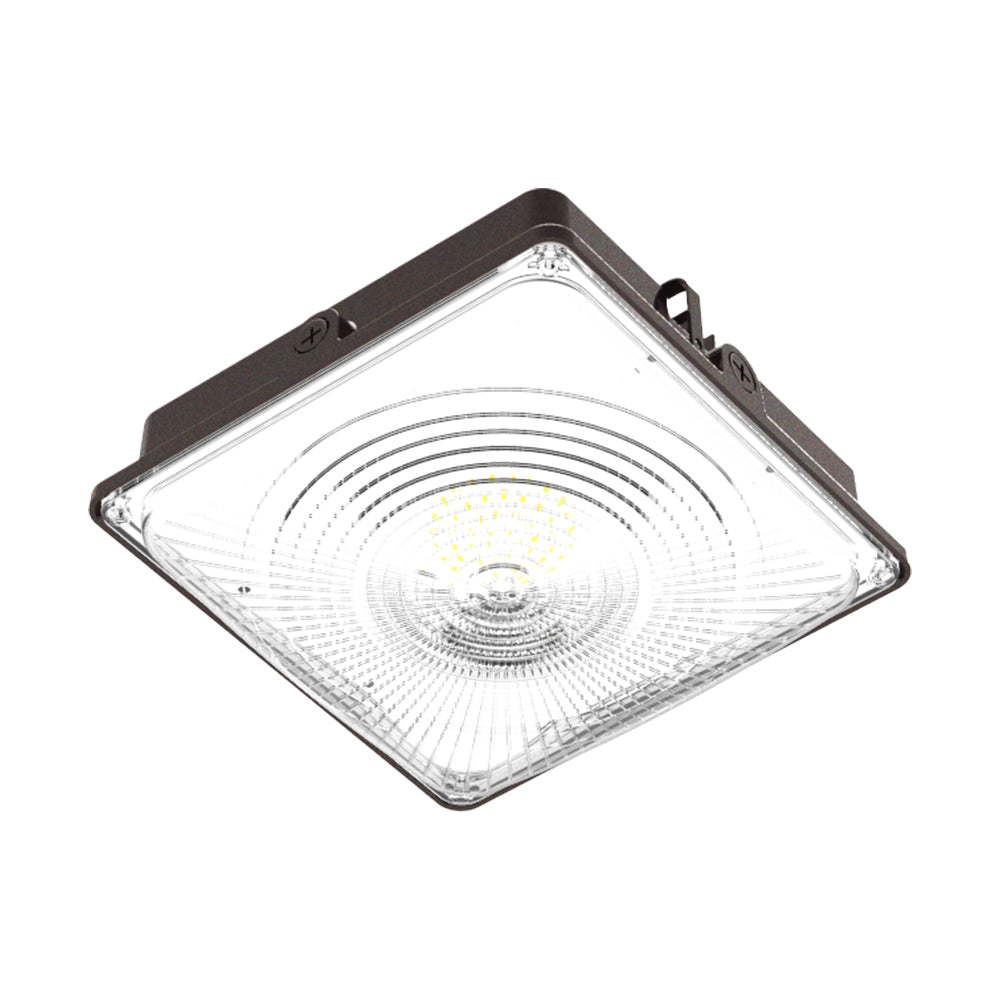 35W LED Canopy Light: 5700K Daylight, 4550LM, IP65 Waterproof, 0-10V Dimmable, UL Listed - Suitable for Surface or Pendant Mounting in Gas Stations, Outdoor Area Lighting, Black