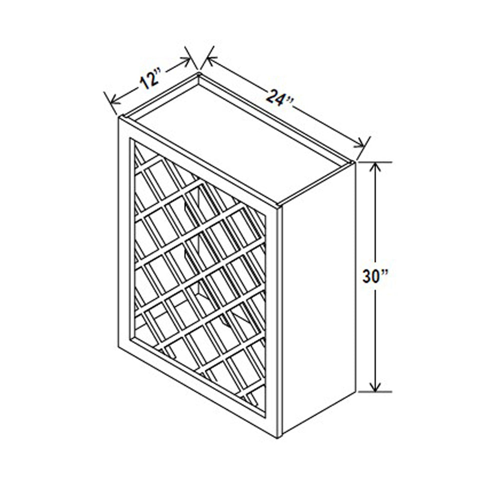 Wall Wine Rack Cabinet - 24W x 30H x 12D - Aspen White