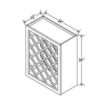 Wall Wine Rack Cabinet - 24W x 30H x 12D - Charleston Saddle
