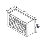 Wall Wine Rack Cabinet - 30W x 18H x 12D - Aria Shaker Espresso