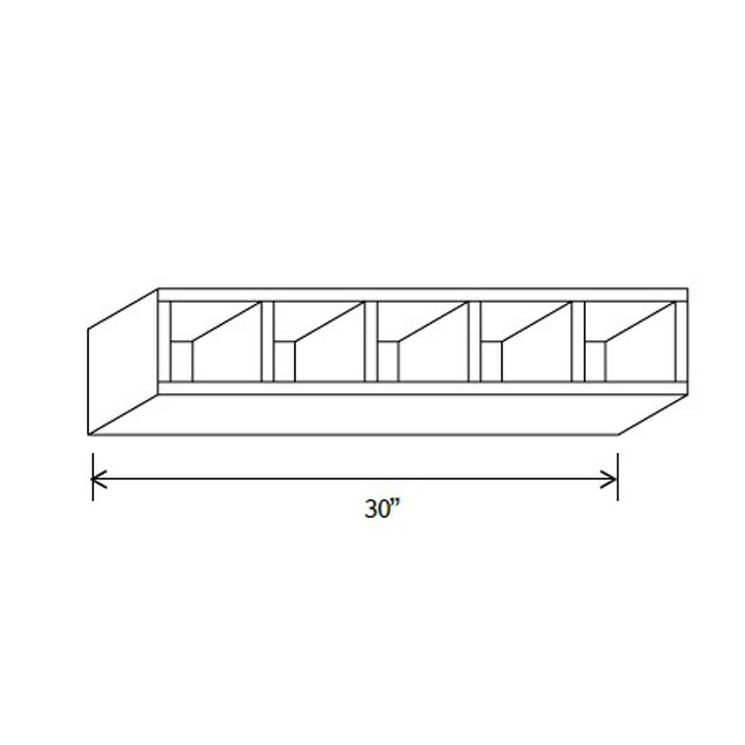 Wall Wine Cube Cabinet - 30W X 6H X 12D - Blue Shaker Cabinet - RTA