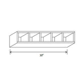 Wall Wine Cube Cabinet - 30W X 6H X 12D - Blue Shaker Cabinet - RTA