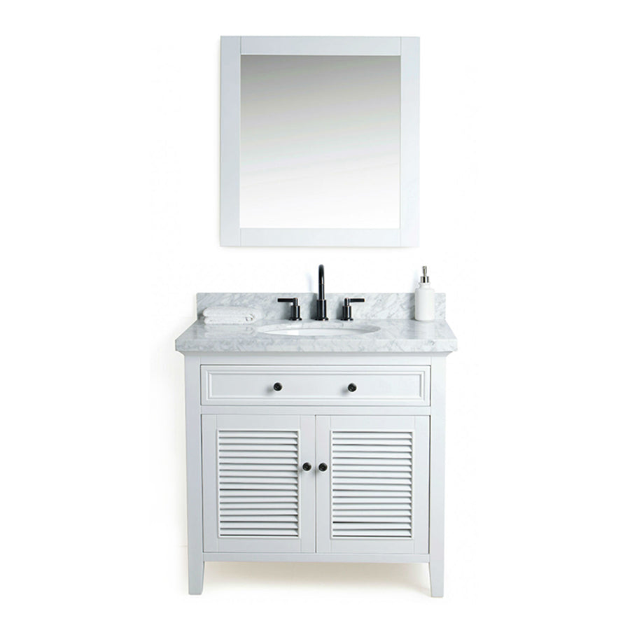 36" Cubic Under mount Oval Sink  Solid Wood  Vanity With Mirror And Faucet - Gray