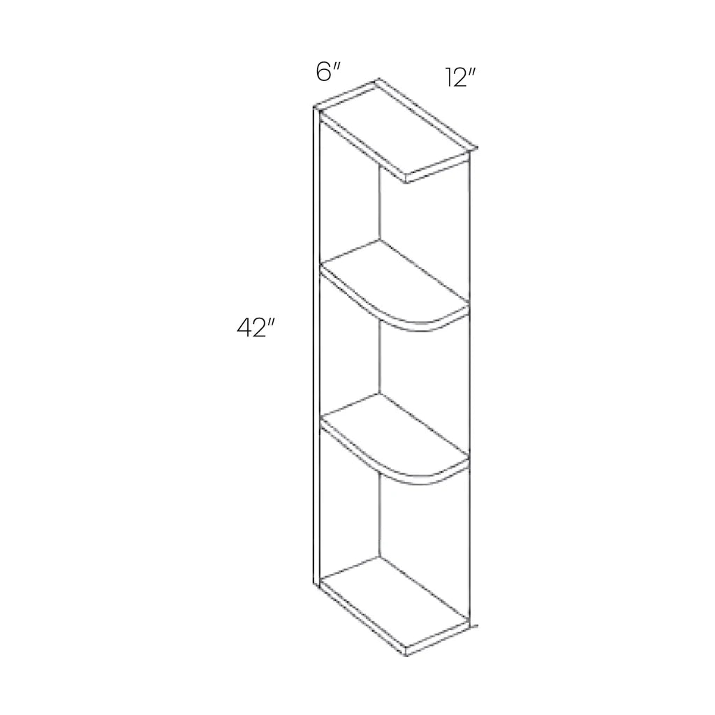 RTA - Elegant White - Knick Knack Wall Shelf | 6"W x 42"H x 12"D