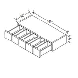 Wall Spice Drawer - 30W x 6H x 12D - Aspen White - RTA