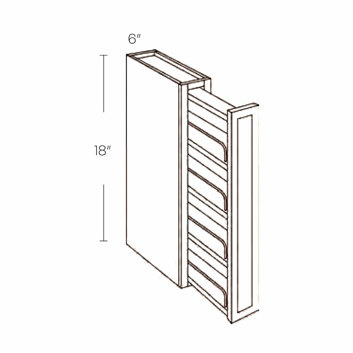 RTA Park Avenue White 6"W x 18"H x 12"D Wall Spice Cabinet