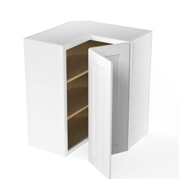 Elegant White - Corner Wall Cabinet | 24"W x 30"H x 12"D