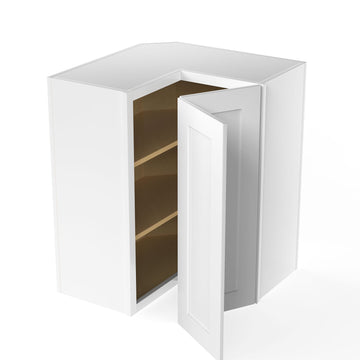 RTA - Elegant White - 30" High Corner Wall Cabinet | 24"W x 30"H x 12"D