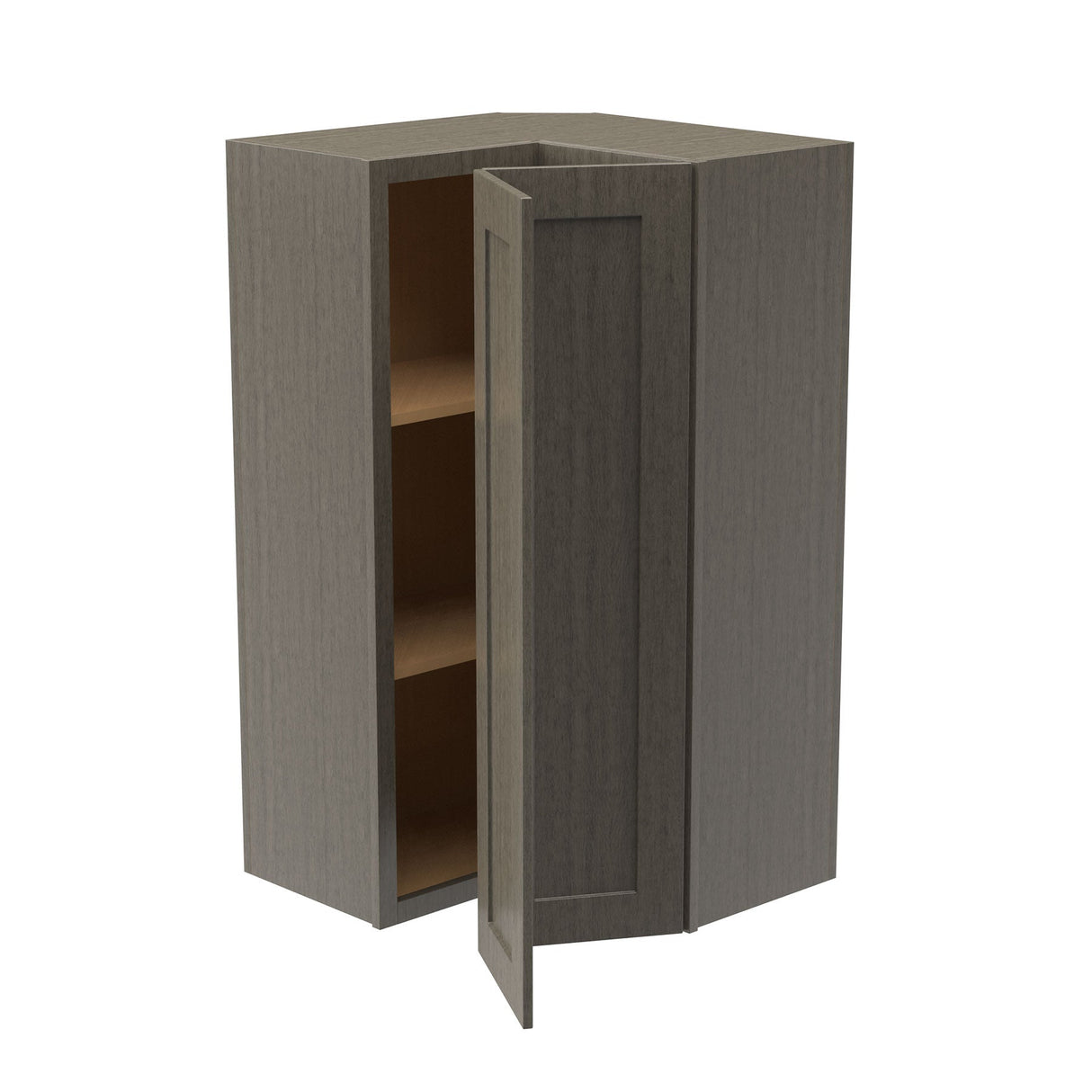 RTA - Elegant Smoky Grey - 42" High Corner Wall Cabinet | 24"W x 42"H x 12"D
