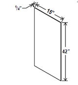 Wall Cabinet Skin Panel - 15W x 42H x 1/4D - Aria White Shaker - RTA