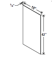 Wall Cabinet Skin Panel - 15W x 42H x 1/4D - Aria Shaker Espresso
