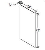 Wall Cabinet Skin Panel - 15W x 42H x 1/4D - Aria Shaker Espresso