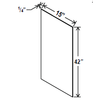 Wall Cabinet Skin Panel - 15W x 42H x 0.25D - Grey Shaker Cabinet