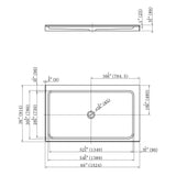 Shower Pan Left Hand Double Threshold - Acrylic and fiberglass - 60 X 36 X 3.5