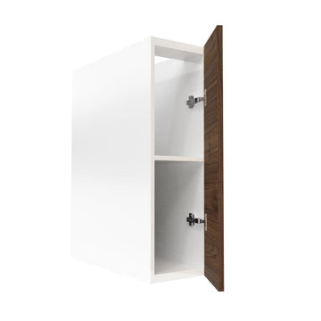 RTA - Walnut - Full Height Single Door Base Cabinets | 9"W x 30"H x 23.8"D
