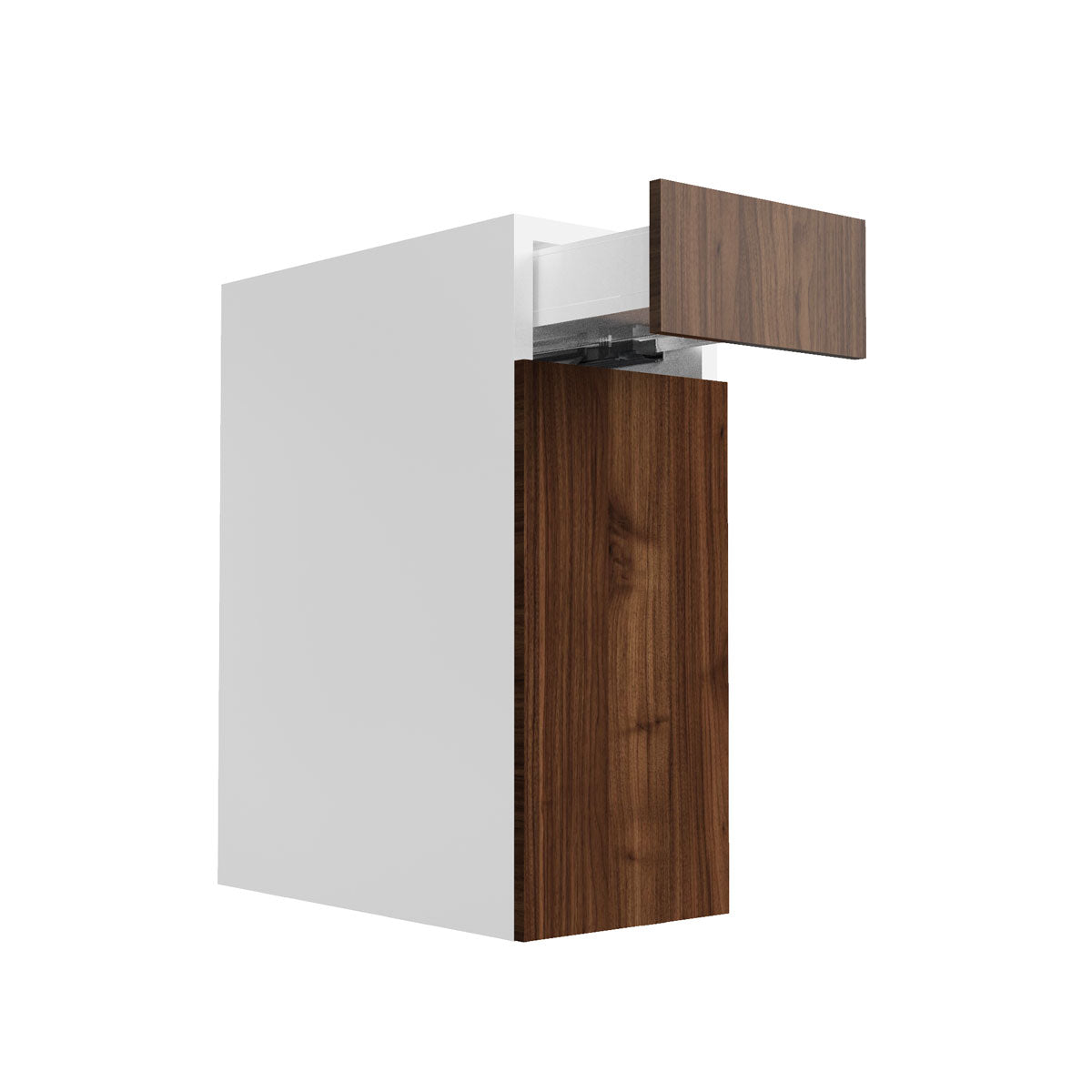 RTA - Walnut - Single Door Base Cabinets | 12"W x 34.5"H x 24"D