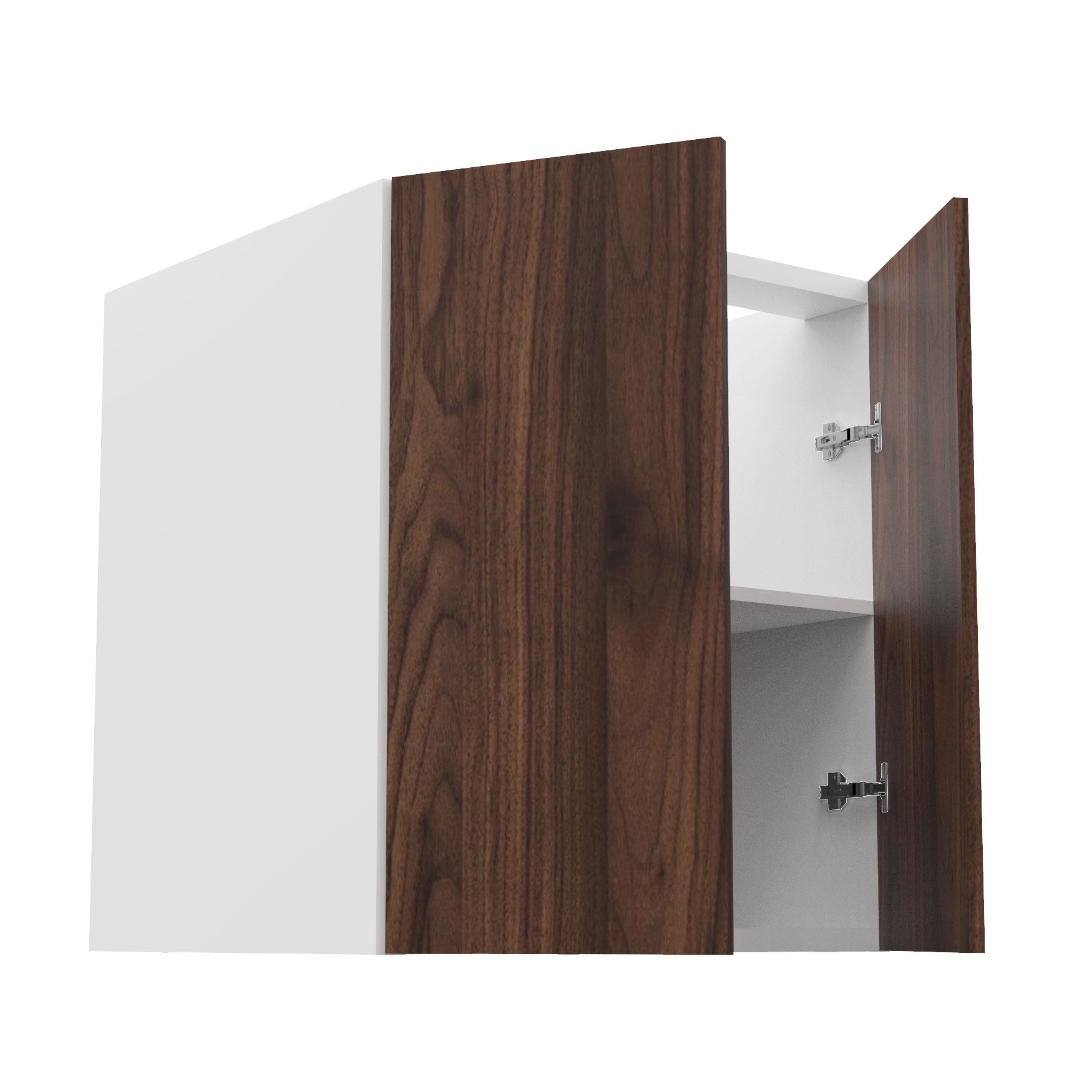 RTA - Walnut - Vanity Base Full Double Door Cabinet | 27"W x 30"H x 21"D