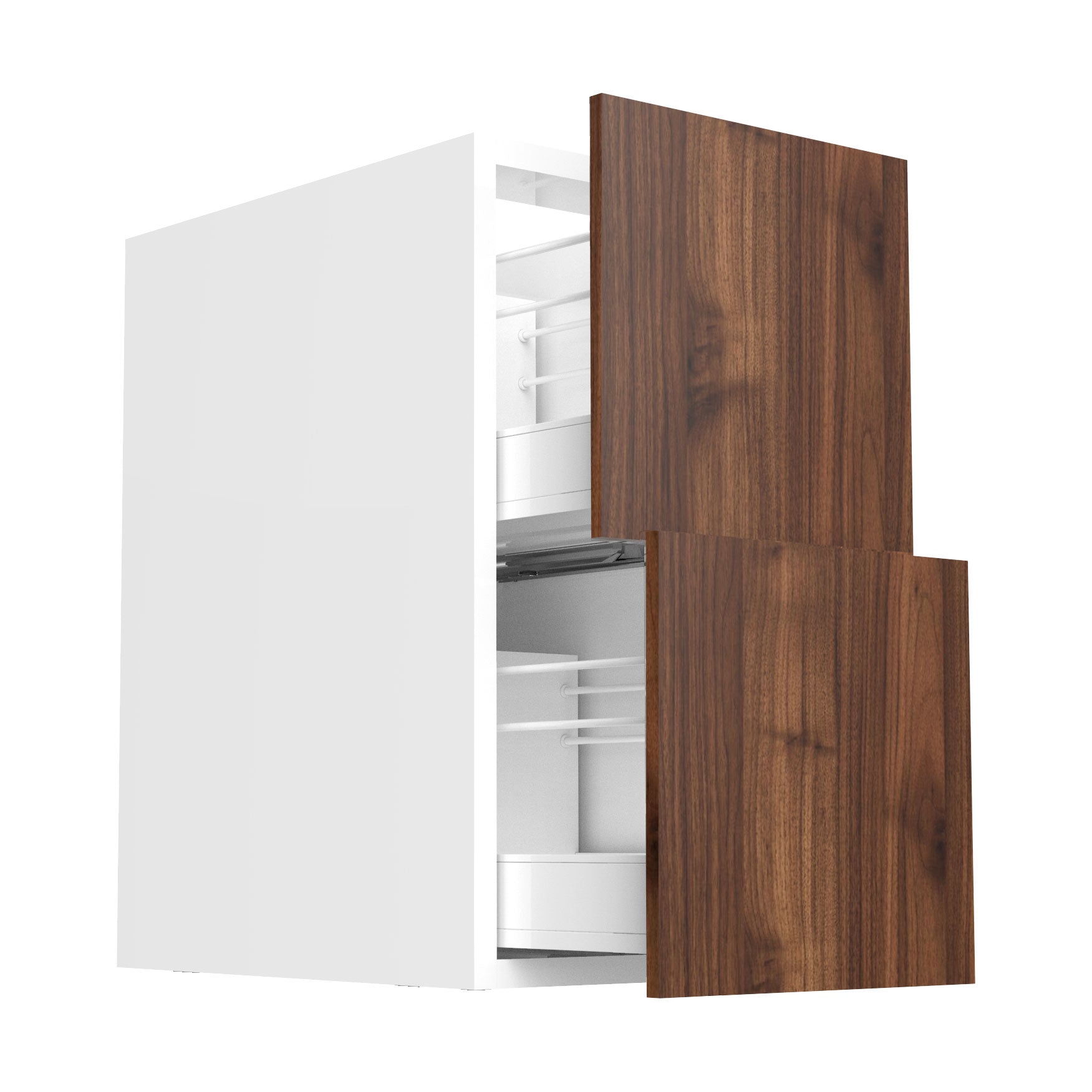 RTA - Walnut - Two Drawer Base Cabinets | 15"W x 30"H x 23.8"D