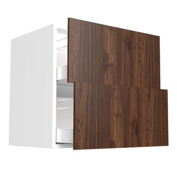 RTA - Walnut - Two Drawer Base Cabinets | 30"W x 30"H x 23.8"D