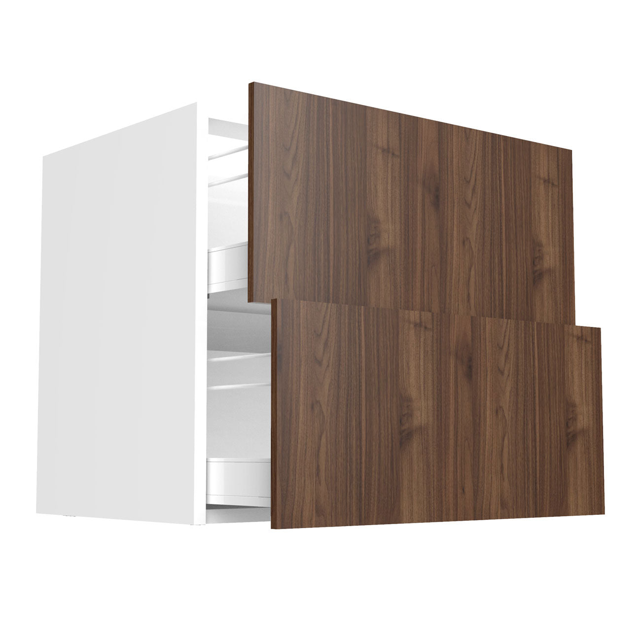 RTA - Walnut - Two Drawer Base Cabinets | 33"W x 34.5"H x 24"D