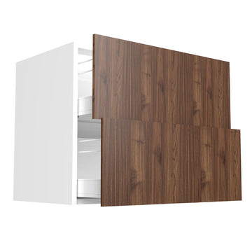 RTA - Walnut - Two Drawer Base Cabinets | 36"W x 34.5"H x 24"D