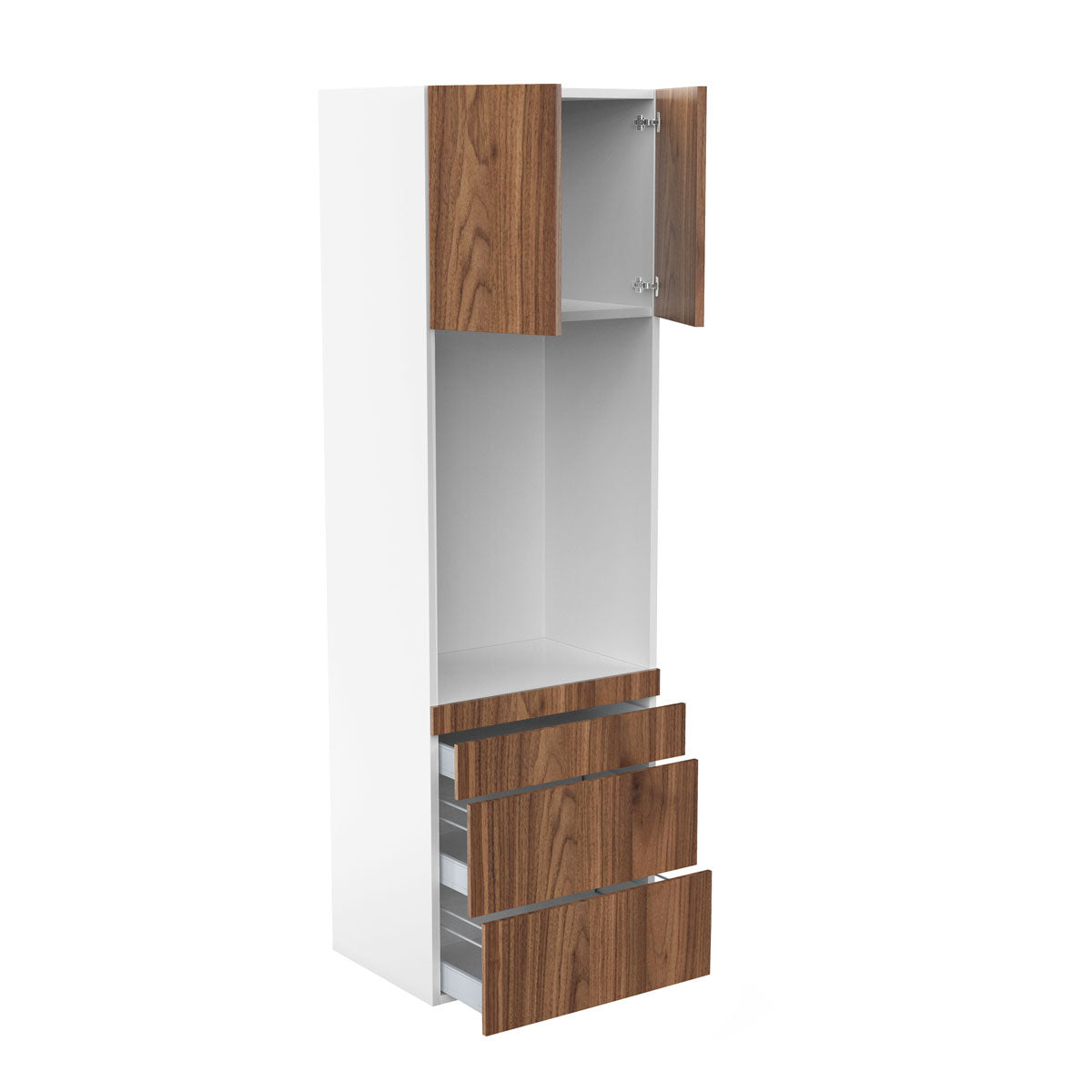RTA - Walnut - Single Oven Tall Cabinets | 30"W x 96"H x 24"D