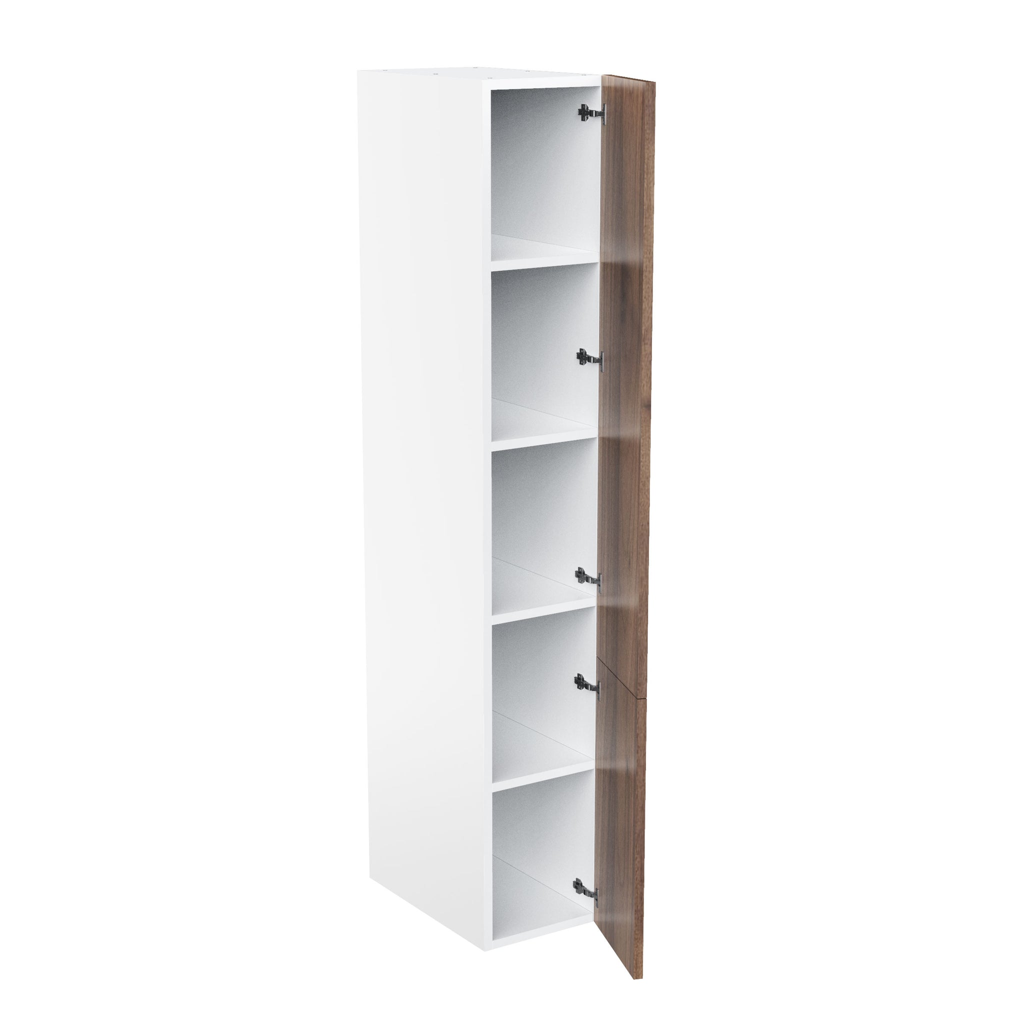 RTA - Walnut - Single Door Tall Cabinets | 15"W x 90"H x 24"D