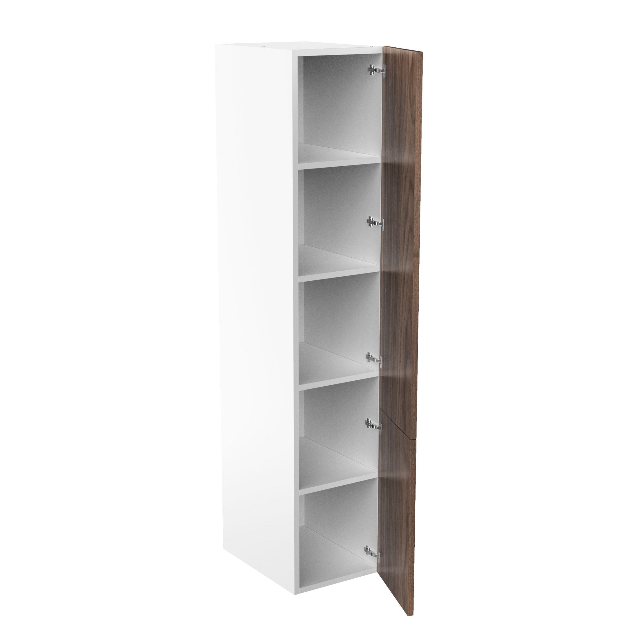 RTA Walnut Cabinet - Single Door Tall Cabinets | 18"W x 90"H x 23.8"D