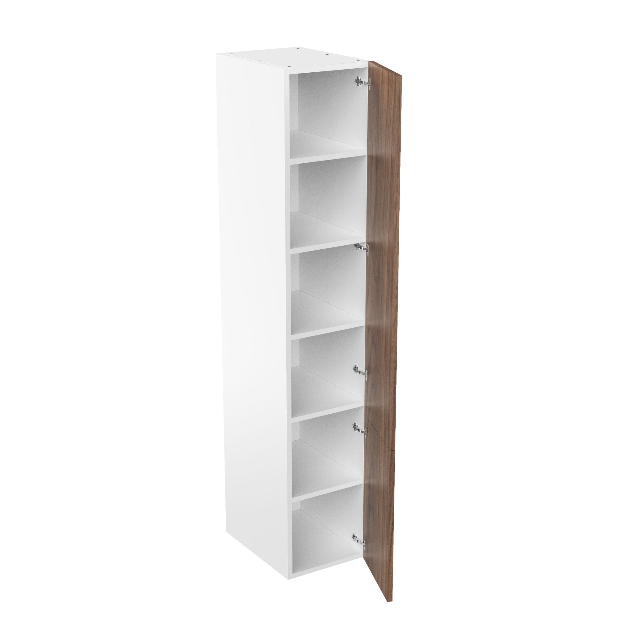 RTA Walnut Cabinet - Single Door Tall Cabinets | 18"W x 96"H x 24"D