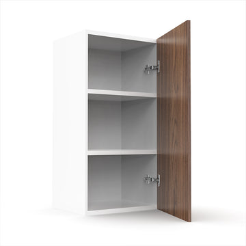 RTA - Walnut - Single Door Wall Cabinets | 15"W x 30"H x 12"D