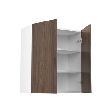 RTA - Walnut - Double Door Wall Cabinets | 27"W x 30"H x 12"D