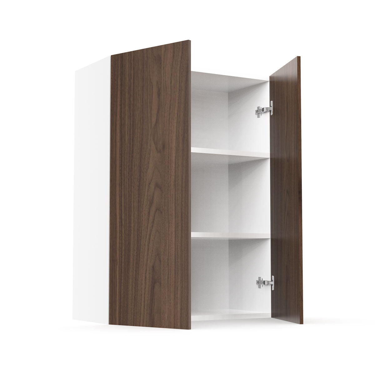 RTA - Walnut - Double Door Wall Cabinets | 27"W x 36"H x 12"D