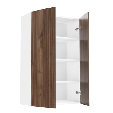 RTA - Walnut - Double Door Wall Cabinets | 27"W x 42"H x 12"D