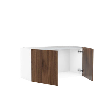 RTA - Walnut - Double Door Refrigerator Wall Cabinets | 33"W x 15"H x 24"D