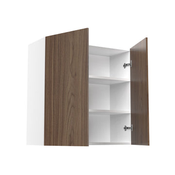 RTA - Walnut - Double Door Wall Cabinets | 30"W x 30"H x 12"D