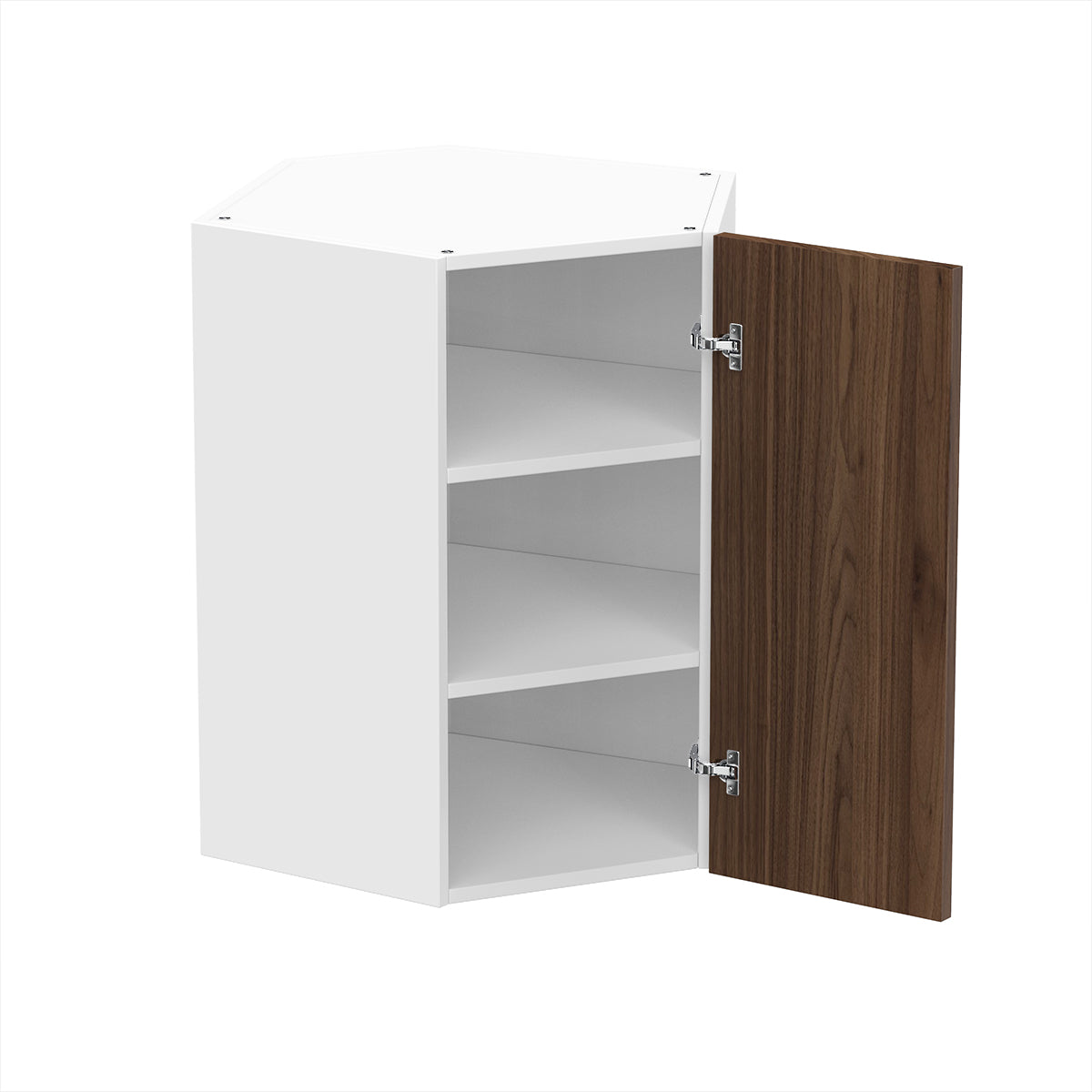 RTA - Walnut - Diagonal Wall Cabinets | 24"W x 30"H x 12"D