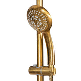 Rain Shower System W/ 8" Showerhead - 36.25"H X 8"W X 23.75"D - Brass - Adjustable Brass Slider - Surface Mounted Shower Systems