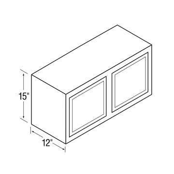 15 inch Wall Cabinets - Dwhite Shaker - 33 Inch W x 15 Inch H x 12 Inch D