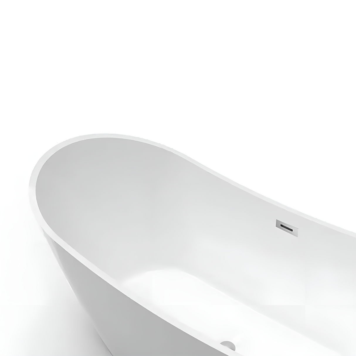 Sky 67 in. Classic Series Acrylic Freestanding Soaking Bathtub in Glossy White with Chrome-Plated Drain Cover & Pop Up-Overflow Hole