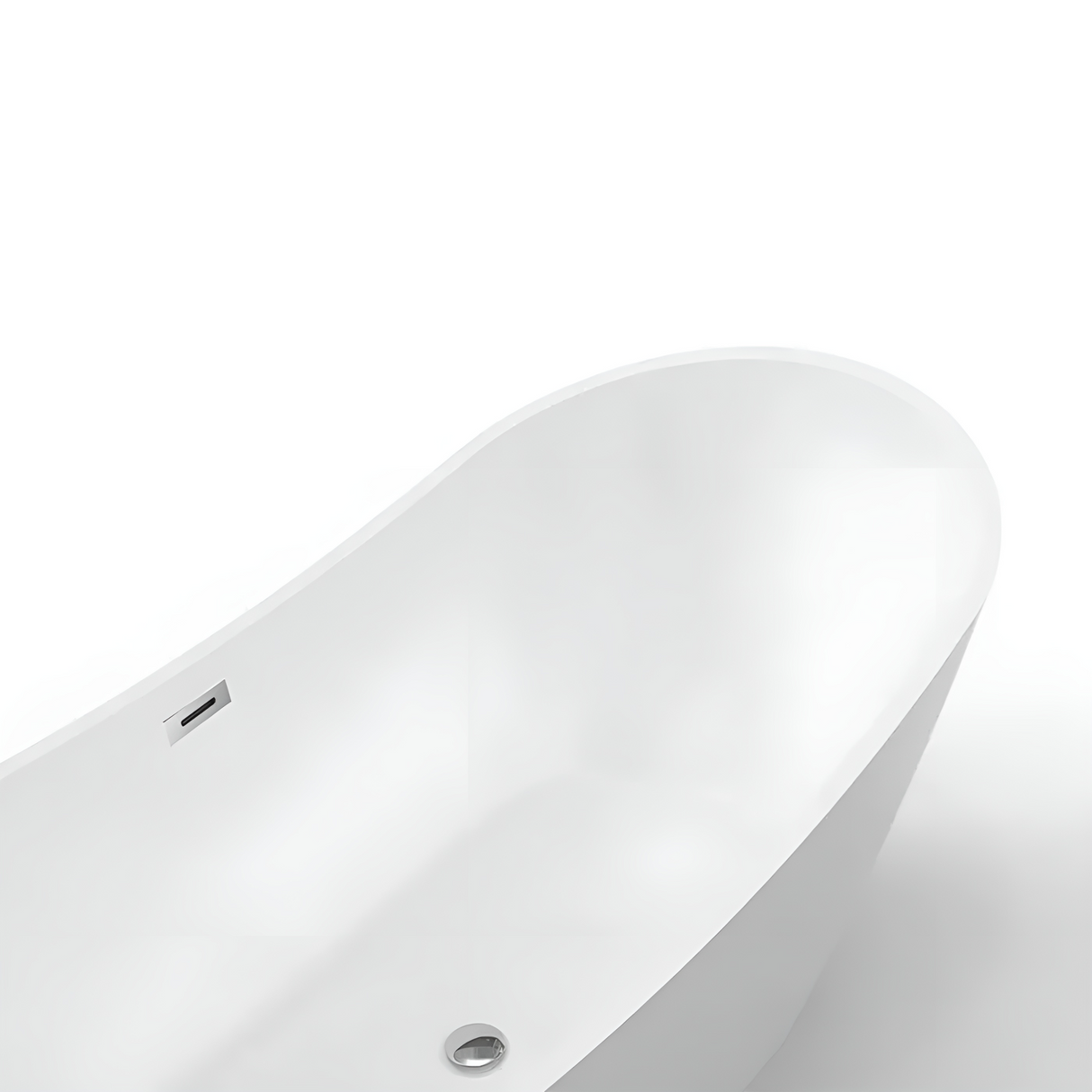 Sky 67 in. Classic Series Acrylic Freestanding Soaking Bathtub in Glossy White with Chrome-Plated Drain Cover & Pop Up-Overflow Hole