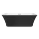 Liberty 67 in. Classic Series Acrylic Freestanding Soaking Bathtub in Glossy Black Outside & Glossy White inside with Chrome-Plated Drain Cover & Pop Up-Overflow Hole