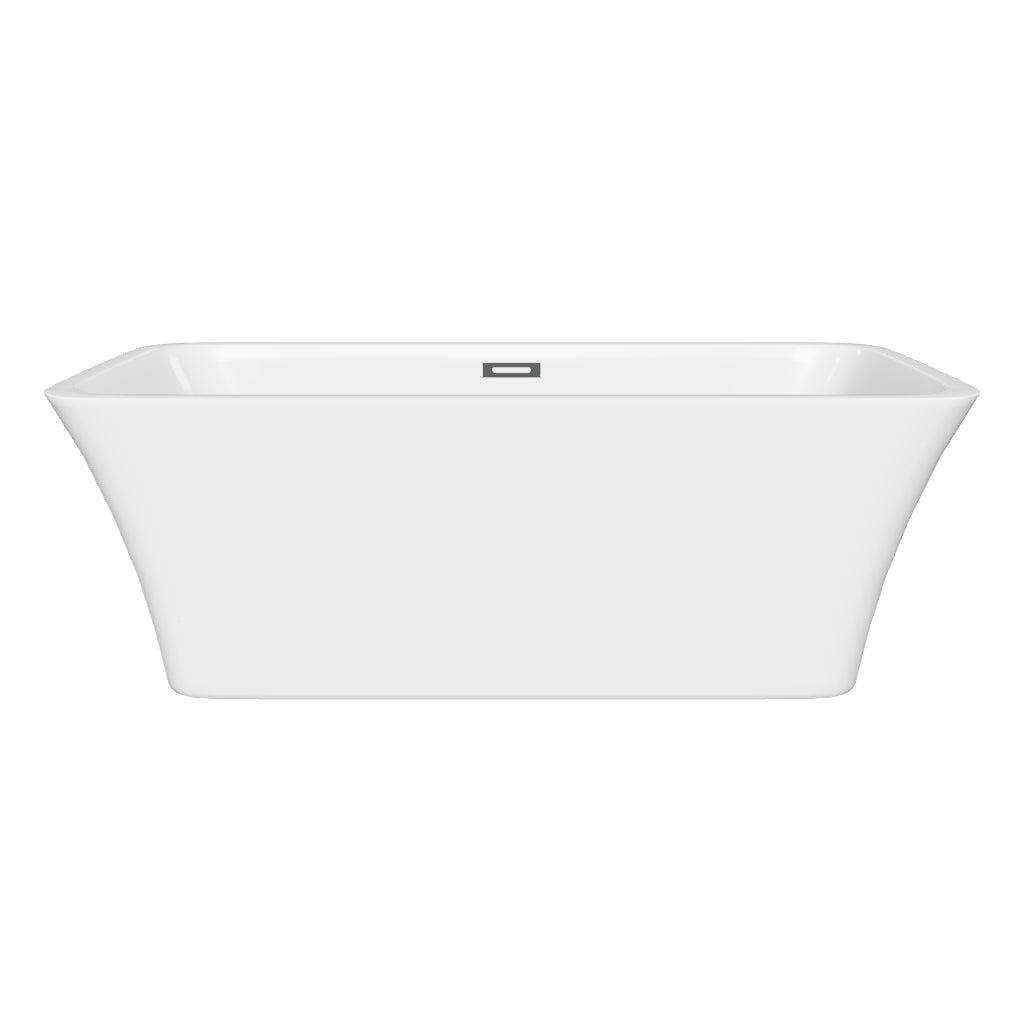 Liberty 67 in. Classic Series Acrylic Freestanding Soaking Bathtub in Glossy White with Chrome-Plated Drain Cover & Pop Up-Overflow Hole