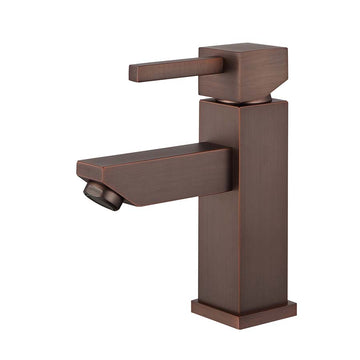 Single Hole Single Handle Bathroom Faucet W/ Drain Assembly Bathroom - Brown Bronze