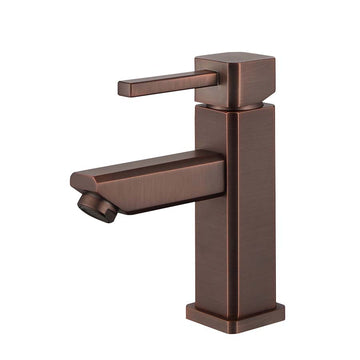 Single Hole Single Handle Bathroom Faucet With Drain Assembly Bathroom Faucets - Brown